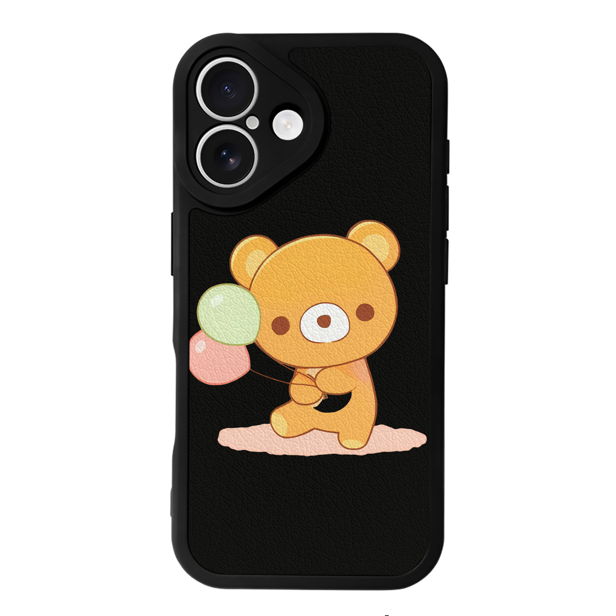 （画像用） リラックマ リラックマ キイロイトリ Rilakkuma Korilakkuma Kiiroitori 【iPhone 16シリーズ対応】シリコンスマホケース（レザー調） 材質：シリコン